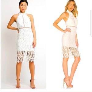 Bardot Gemma Lace MIDI Dress Ivory